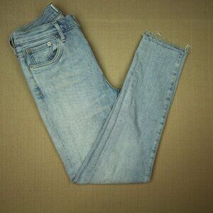 Agolde Sophie High Rise Skinny Crop Jeans Women's Size 26 Fray Hem Light Denim